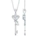 dailyjewelry-Wholesalekings-lab grown diamond key charm necklace 925 sterling silver