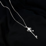 dailyjewelry-Wholesalekings-lab grown diamond key charm necklace 925 sterling silver