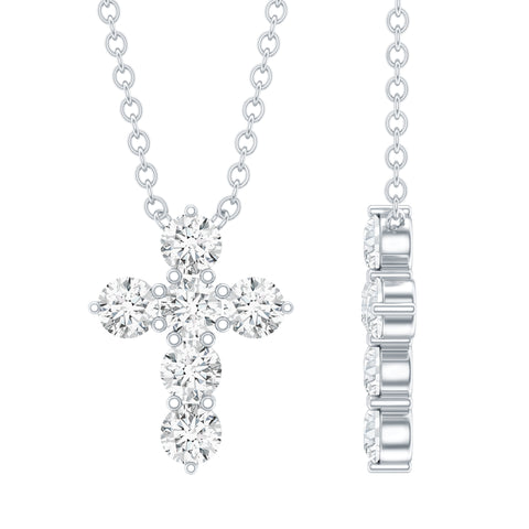 dailyjewelry-Wholesalekings-lab grown diamond religious cross pendant necklace 925 sterling silver