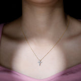 Lab Grown Diamond Religious Cross Pendant Necklace 925 Sterling Silver