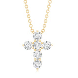 Lab Grown Diamond Religious Cross Pendant Necklace 925 Sterling Silver