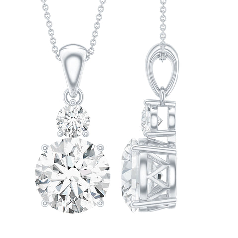 dailyjewelry-Wholesalekings-lab grown diamond 2 stone necklace 925 sterling silver