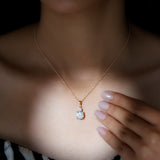 Lab Grown Diamond 2 Stone Necklace 925 Sterling Silver