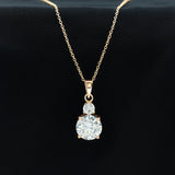 Lab Grown Diamond 2 Stone Necklace 925 Sterling Silver