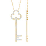 Lab Grown Diamond Key Necklace For Women 925 Sterling Silver