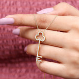 Lab Grown Diamond Key Necklace For Women 925 Sterling Silver