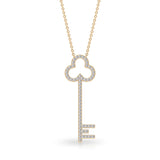 Lab Grown Diamond Key Necklace For Women 925 Sterling Silver