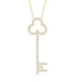 Lab Grown Diamond Key Necklace For Women 925 Sterling Silver