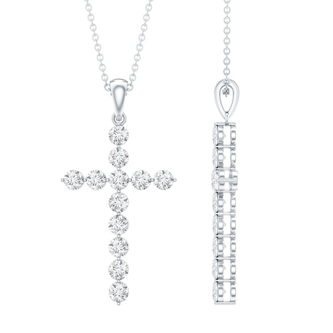dailyjewelry-Wholesalekings-lab grown diamond christian cross pendant 925 sterling silver