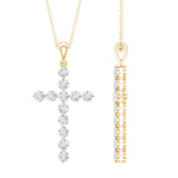 Lab Grown Diamond Christian Cross Pendant 925 Sterling Silver