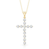 Lab Grown Diamond Christian Cross Pendant 925 Sterling Silver