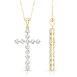 Lab Grown Diamond Christian Cross Pendant 925 Sterling Silver