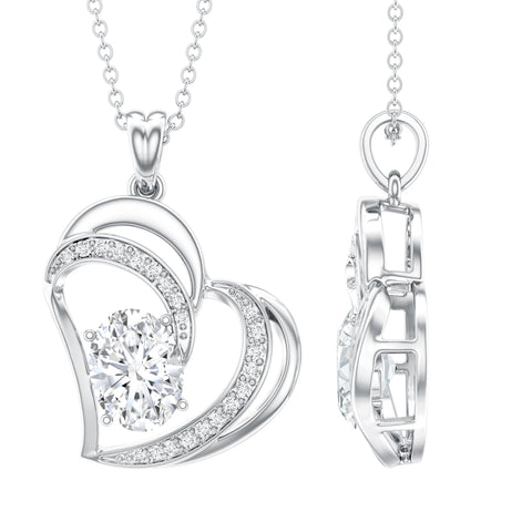 dailyjewelry-Wholesalekings-lab grown diamond heart designer necklace 925 sterling silver