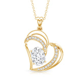 Lab Grown Diamond Heart Designer Necklace 925 Sterling Silver