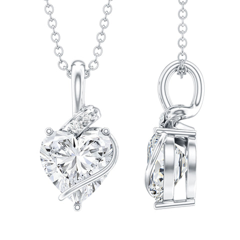 dailyjewelry-Wholesalekings-8 mm lab grown heart necklace 925 sterling silver