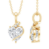 8 MM Lab Grown Heart Necklace 925 Sterling Silver