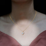 8 MM Lab Grown Heart Necklace 925 Sterling Silver