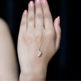 8 MM Lab Grown Heart Necklace 925 Sterling Silver