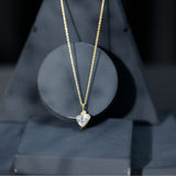 8 MM Lab Grown Heart Necklace 925 Sterling Silver