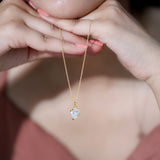 8 MM Lab Grown Heart Necklace 925 Sterling Silver