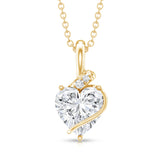 8 MM Lab Grown Heart Necklace 925 Sterling Silver