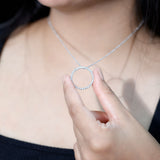 Lab Grown Diamond Eternity Necklace 925 Sterling Silver