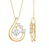 Lab Grown Diamond Teardrop Necklace 925 Sterling Silver