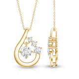 Lab Grown Diamond Teardrop Necklace 925 Sterling Silver