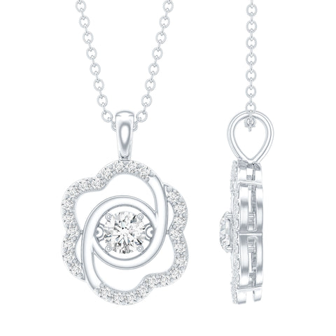 dailyjewelry-Wholesalekings-lab grown diamond flower necklace 925 sterling silver