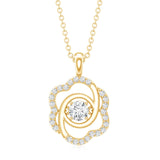 Lab Grown Diamond Flower Necklace 925 Sterling Silver