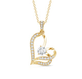 Lab Grown Diamond Heart Necklace 925 Sterling Silver