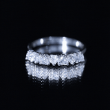 Lab Grown Diamond Heart Eternity Ring 925 Sterling Silver