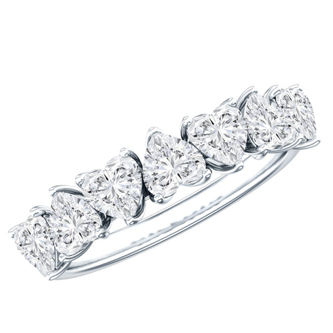 Lab Grown Diamond Heart Eternity Ring 925 Sterling Silver