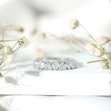 Lab Grown Diamond Heart Eternity Ring 925 Sterling Silver