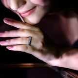 Lab Grown Diamond Heart Eternity Ring 925 Sterling Silver