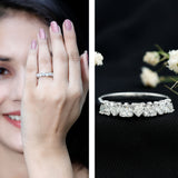 Lab Grown Diamond Heart Eternity Ring 925 Sterling Silver