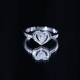 0.6 Carat Lab Grown Diamond Heart Promise Ring 925 Sterling Silver