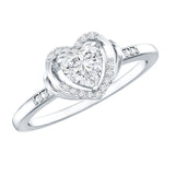 0.6 Carat Lab Grown Diamond Heart Promise Ring 925 Sterling Silver