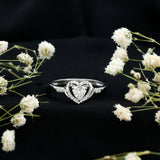 0.6 Carat Lab Grown Diamond Heart Promise Ring 925 Sterling Silver