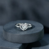 0.6 Carat Lab Grown Diamond Heart Promise Ring 925 Sterling Silver