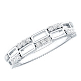 Lab Grown Diamond Contemporary Wedding Band 925 Sterling Silver