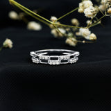 Lab Grown Diamond Contemporary Wedding Band 925 Sterling Silver