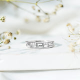 Lab Grown Diamond Contemporary Wedding Band 925 Sterling Silver