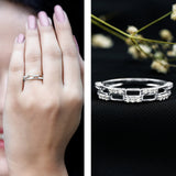 Lab Grown Diamond Contemporary Wedding Band 925 Sterling Silver