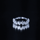 Lab Grown Diamond Half Eternity Anniversary Ring 925 Sterling Silver
