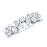 Lab Grown Diamond Half Eternity Anniversary Ring 925 Sterling Silver