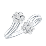 Womens Lab Grorwn Diamond Cocktail Ring 925 Sterling Silver