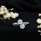 Womens Lab Grorwn Diamond Cocktail Ring 925 Sterling Silver