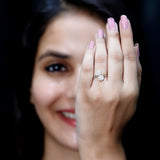 Womens Lab Grorwn Diamond Cocktail Ring 925 Sterling Silver