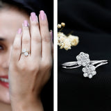 Womens Lab Grorwn Diamond Cocktail Ring 925 Sterling Silver